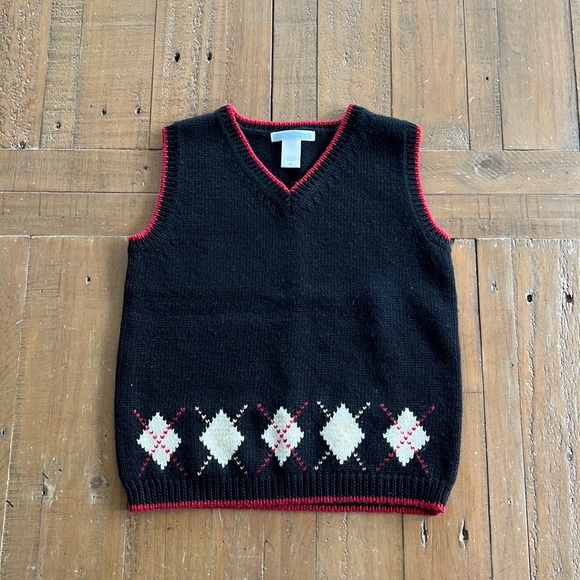 Janie and jack black argyle wool sweater vest - Picture 1 of 7